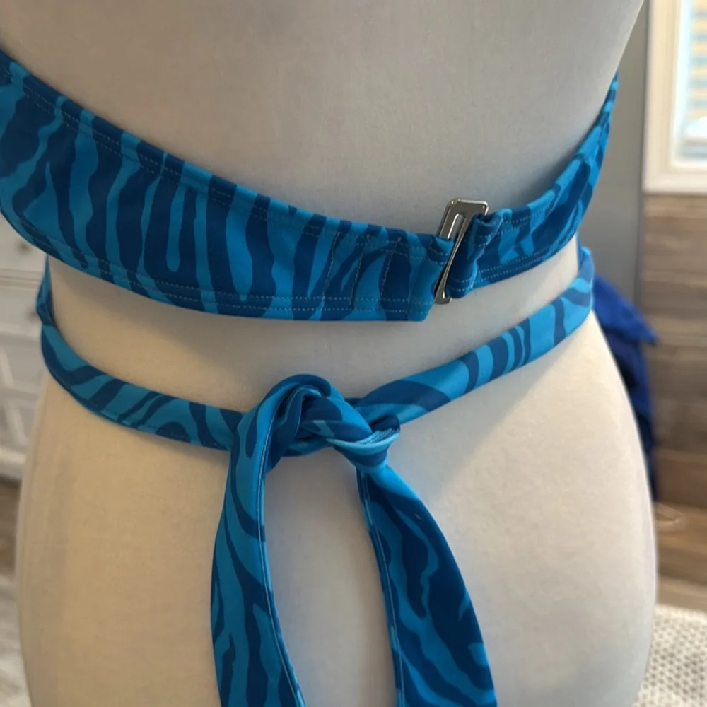NWT Adore‎ Me  Women's Rimini Push Up Bikini Top  Blue Print Size 36c